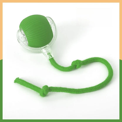Green silicone lip balm with a rope on a white background