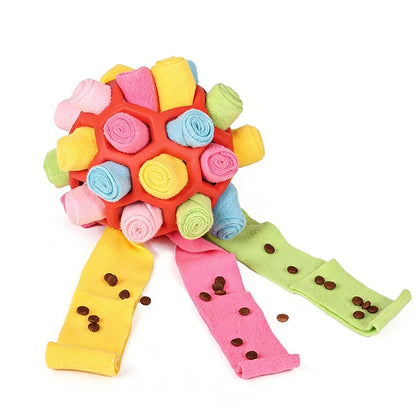 Colorful dog toy with soft