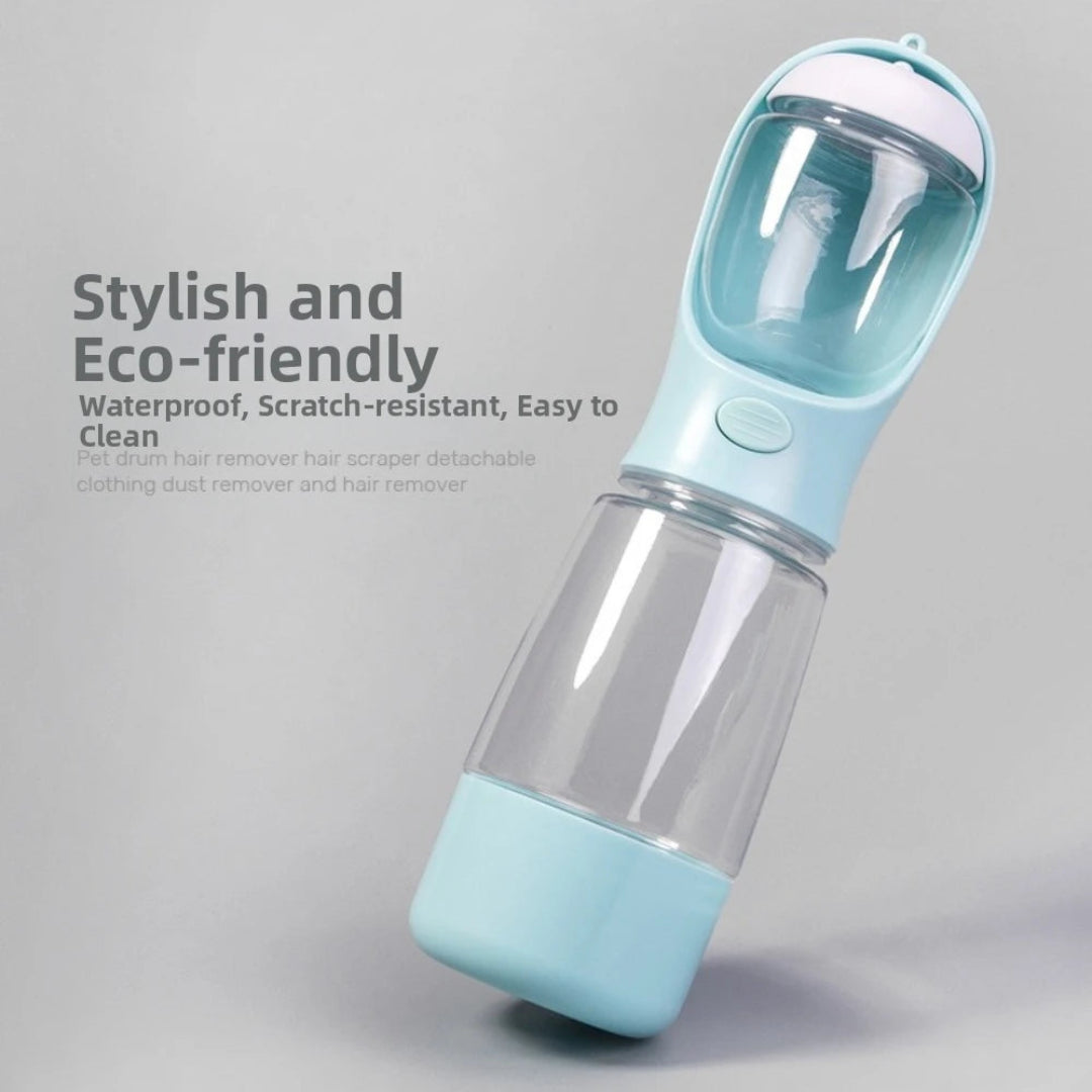 Light blue and clear hair removal device on a gray background with text about features.