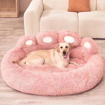 Round fluffy dog bed available in multiple sizes and colors