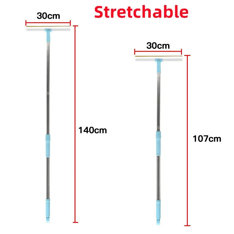 Stretchable cleaning tool with measurements on a white background